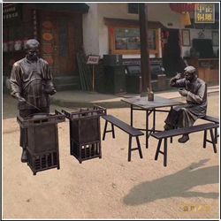 步行街商場(chǎng)門前吃飯銅雕塑