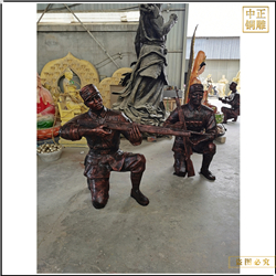 抗戰時期人物銅雕塑制作