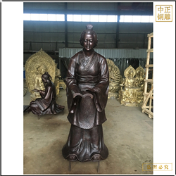 古代婦女銅雕塑 