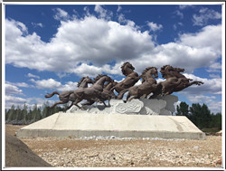 大型八駿馬銅雕