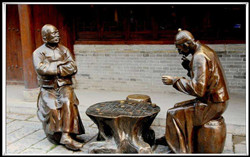 下象棋人物雕塑圖片